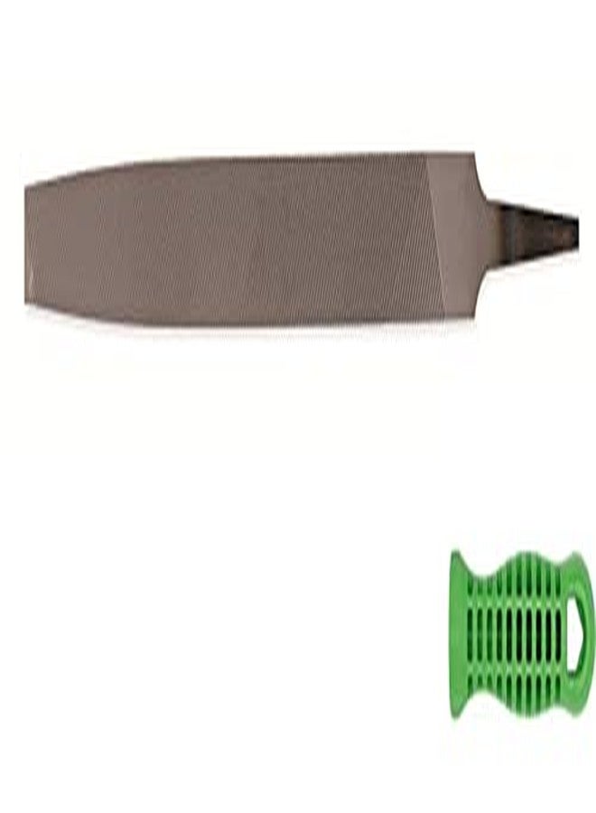 THS Files Steel Machinist File Flat Rough Bastard Cut with PVC File-Handle (Grey, 6-inch)